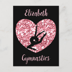 Turnen Mädchen Roségold personalisiert Postkarte