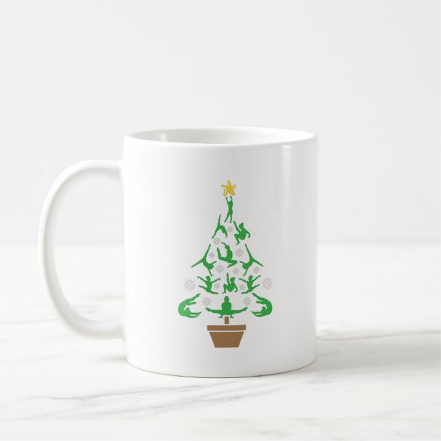 Turnen Mädchen Weihnachtsbaum Kaffeetasse (Links)