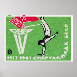 Turner bei einem Handstand Sowjetunion Poster