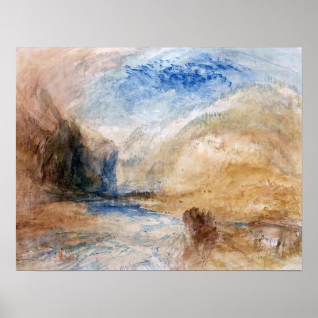 Turner - Berglandschaft mit See Poster (Vorne)