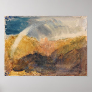 Turner - Burg Crichton, Berg mit Regenbogen Poster