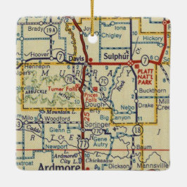 Turner Falls OK Vintage Karte Keramikornament