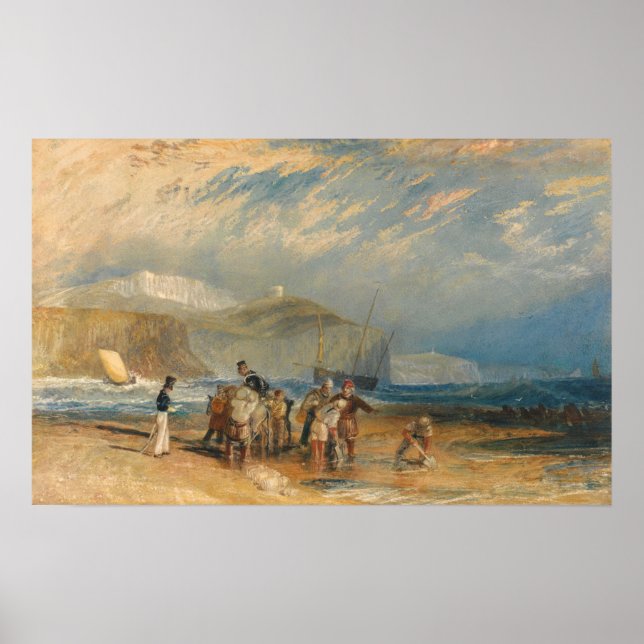 Turner - Hafen und Küste von Folkestone Poster (Vorne)