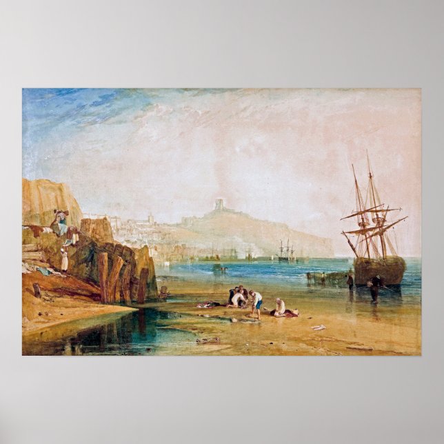 Turner - Jungen fangen Krebse, Scarborough-Stadt Poster (Vorne)