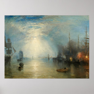 Turner - Keelmen, die von Mondlicht in Kohle erhit Poster
