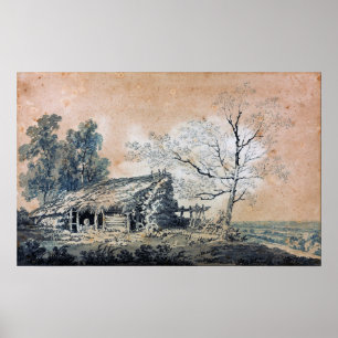 Turner - Landschaft mit Stall Poster