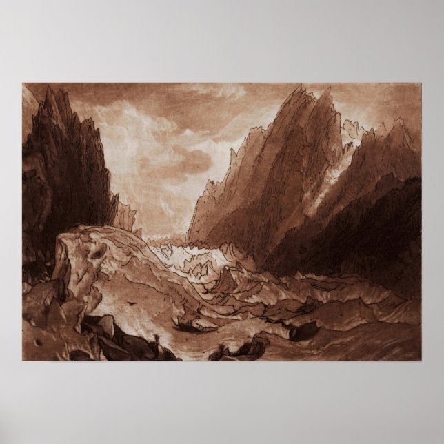 Turner - Mer de Glace Valley of Chamonix Savoy Poster (Vorne)