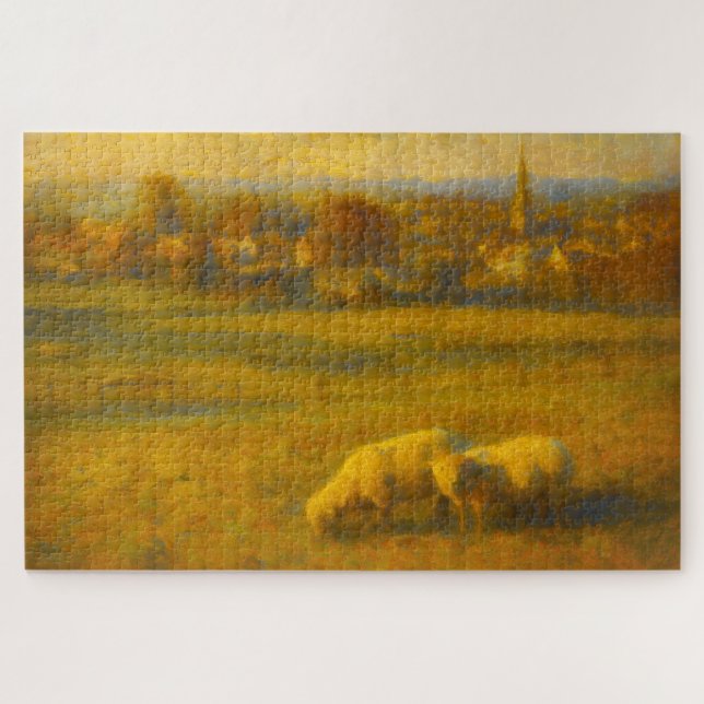 Turner Stil Englische Schaf-Landschaft-Puzzle Puzzle (Horizontal)