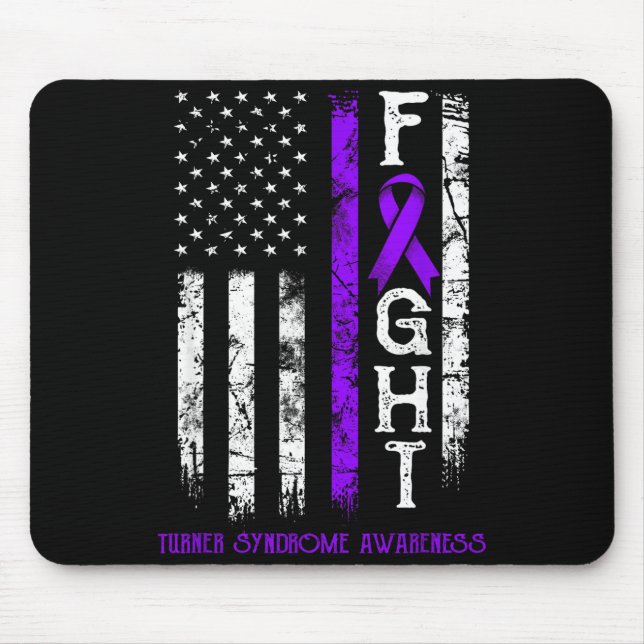 Turner-Syndrom-Kämpfer US-Flagge  Mousepad (Vorne)