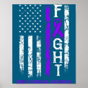 Turner-Syndrom-Krieger US-Flagge Illustration Poster