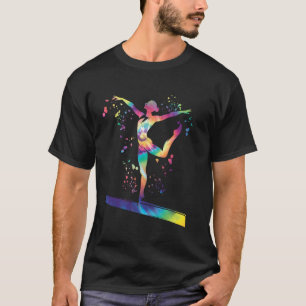 Turnerin auf Schwebebalken Mädchen Kinder Kunsttur T-Shirt