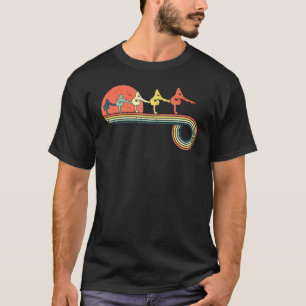 Turnerin Frau Retro Vintage Sonnenuntergang Regenb T-Shirt