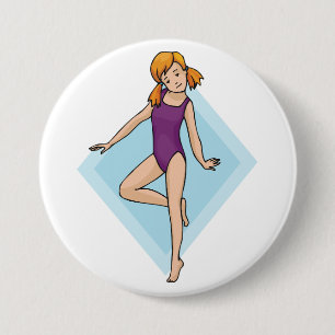 Turnerin in lila Leotard Button