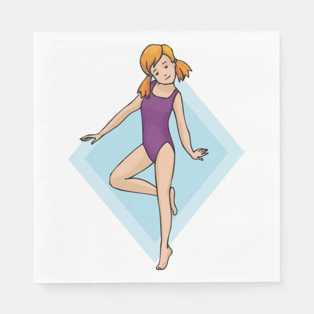 Turnerin in lila Leotard Serviette (Vorderseite)