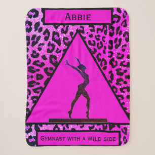 "Turnerin mit einer wilden Seite" Pink Leopard Tur Sherpadecke