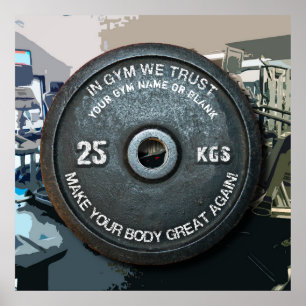 Turnhallen-Inhaber-Fitnessworkout-Vintages Gewicht Poster