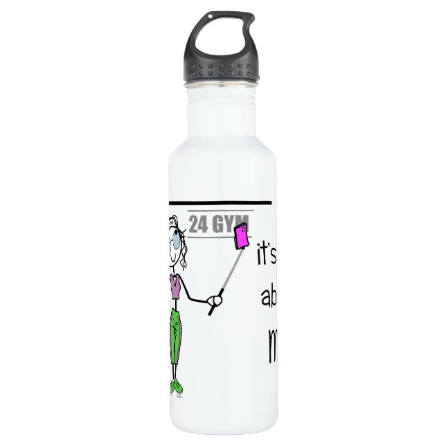 Turnhallen-Junkie Selfie ganz über mich Trinkflasche (Vorderseite)