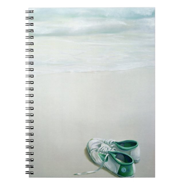 Turnhallen-Schuhe auf Strand Notizblock (Vorderseite)