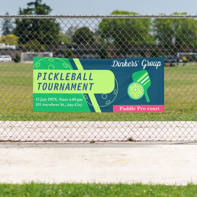 Turnierbanner für Pickleball grün und Aquamarin bl Banner (Insitu)