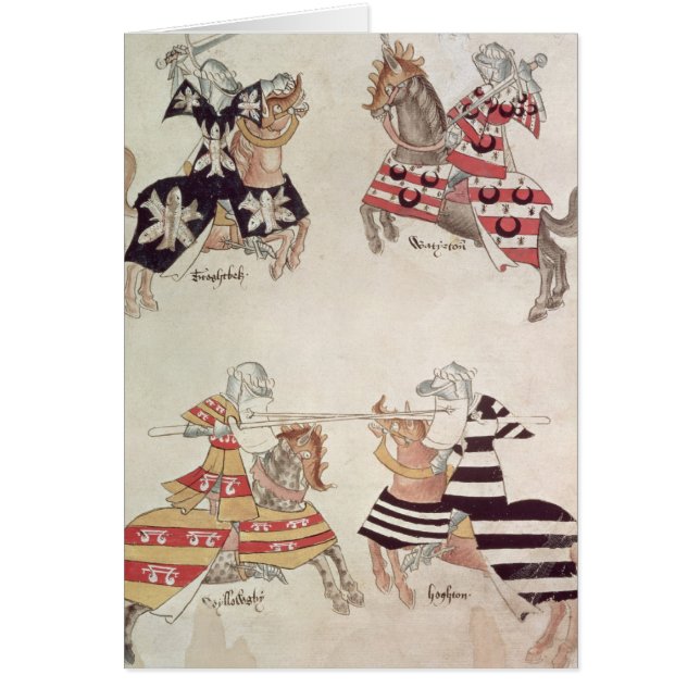 Turnierende Ritter, von Sir Thomas Holmes' Book (Vorne)