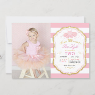 Turning 2 Ballerina - Einladung zum Geburtstag