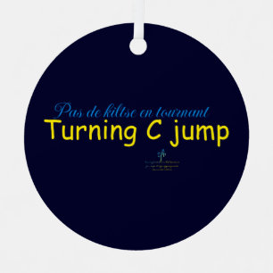 Turning C Jump Navy w/Ukrainian Bl. and Yel. Round Ornament Aus Metall
