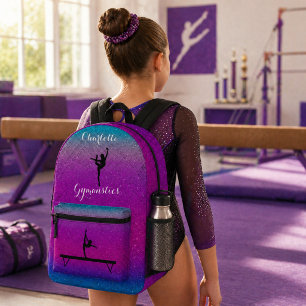 Turnkunst Mädchen Lila Blau Ombre Bedruckter Rucksack