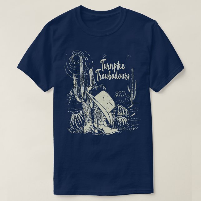 Turnpike Troubadours Wüste Western Cactus Boots m T-Shirt (Design vorne)