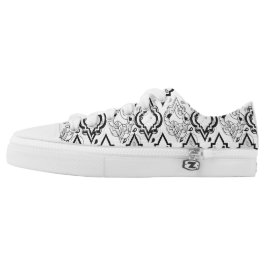 Turnschuhe mit verspielten Ornament schwarz weiß Niedrig-geschnittene Sneaker