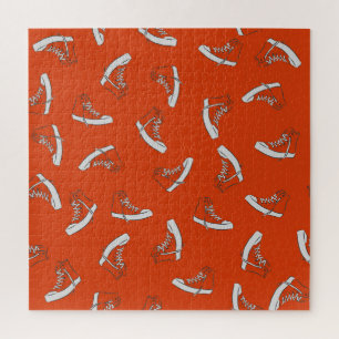 Turnschuhe Rot: Nahtloser Vintage-Druck Puzzle