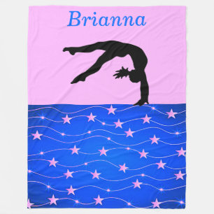 Turnsternchen Rosa & Blau Personalisiert Fleecedecke