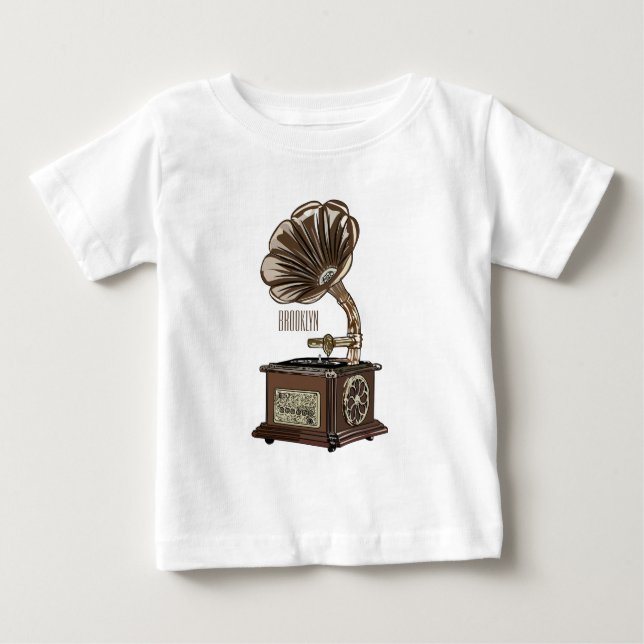 Turntable Cartoon Baby T-shirt (Vorderseite)