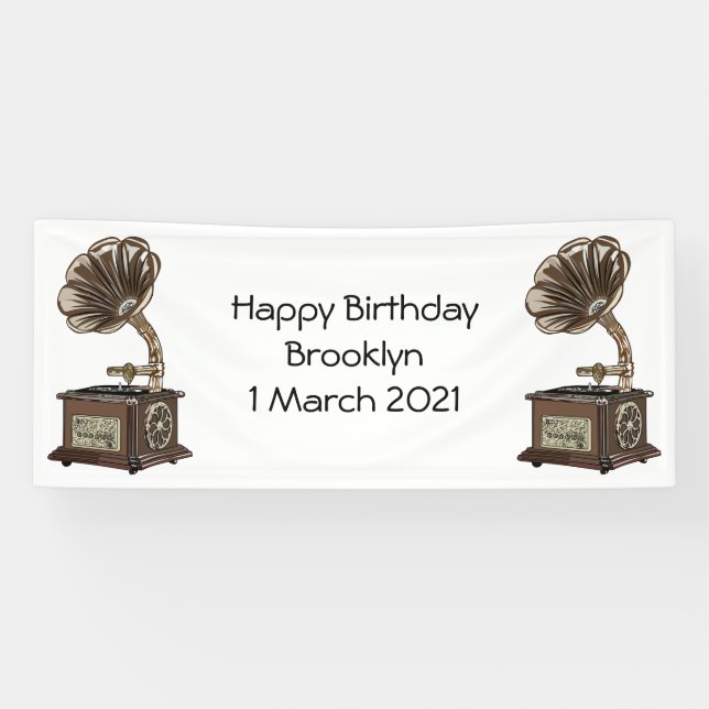 Turntable Cartoon Banner (Horizontal)