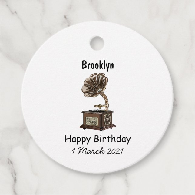 Turntable Cartoon Geschenkanhänger (Vorderseite)