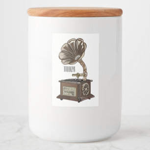 Turntable Cartoon Lebensmitteletikett