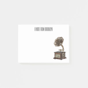 Turntable Cartoon Post-it Klebezettel