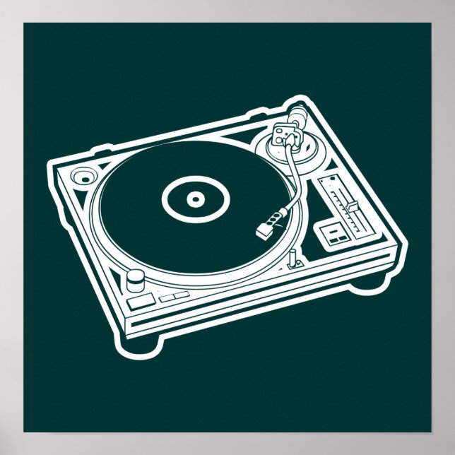 Turntable der Alten Schule Poster (Vorne)