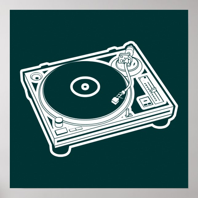 Turntable der Alten Schule Poster (Vorne)