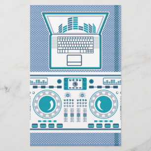 Turntable mit Notebook-DJ-Gerät Vector