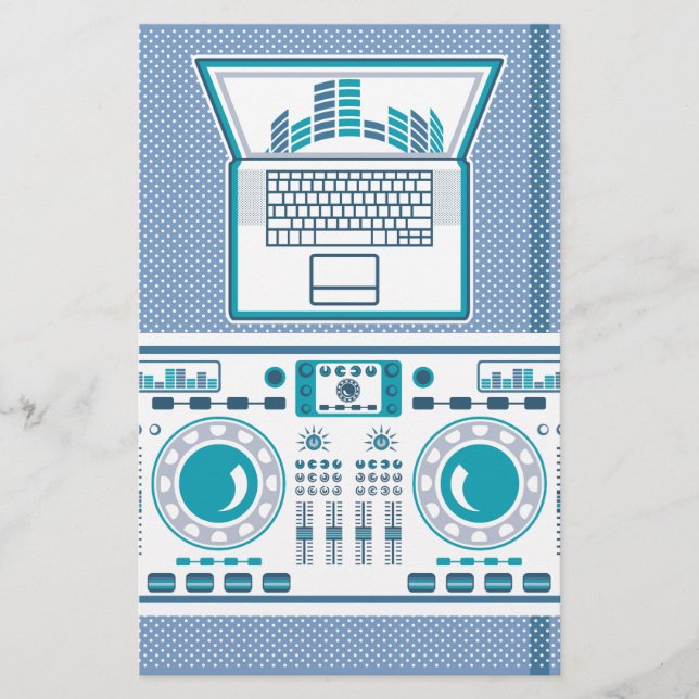 Turntable mit Notebook-DJ-Gerät Vector (Vorderseite)