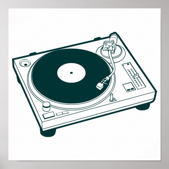 Turntable "Old School Wax" (Vinyl) Poster (Vorne)