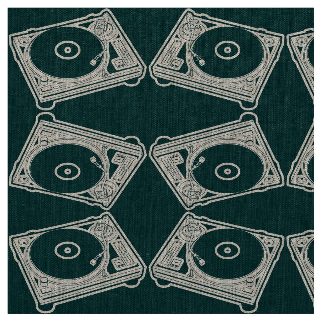 Turntable "Old School Wax" (Vinyl) Stoff (Muster)