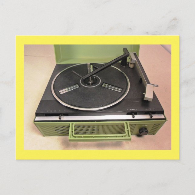 Turntable-RekordspielerRetro Tech Postkarte (Vorderseite)