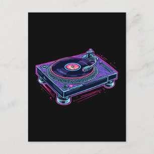 Turntable Vintag Audio LP Vinyl Record Player Postkarte