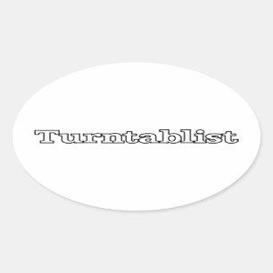Turntabliker Ovaler Aufkleber