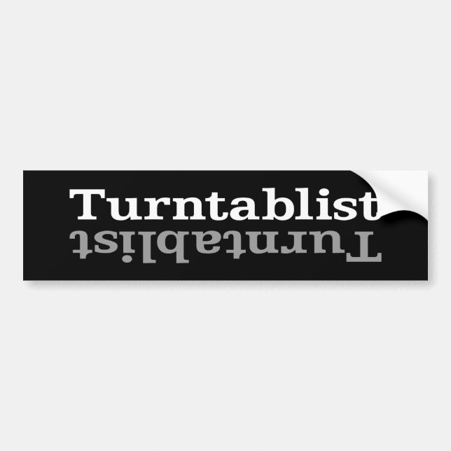Turntablist ʇsılqɐʇuɹn⊥ autoaufkleber (Vorne)