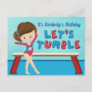 Turnübungen zum Geburtstag Mädchen Turnen Postkarte