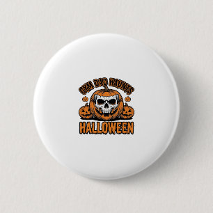 Turnvater Halloween Vintage Kürbis Schädel_1 Button