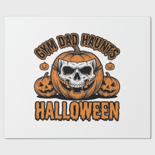 Turnvater Halloween Vintage Kürbis Schädel_1 Geschenkpapier