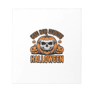Turnvater Halloween Vintage Kürbis Schädel_1 Notizblock